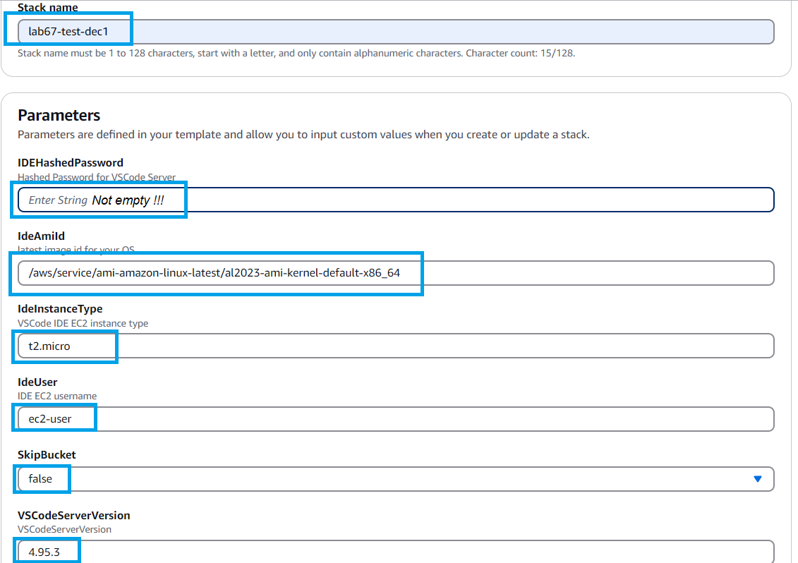 Create Stack CloudFormation