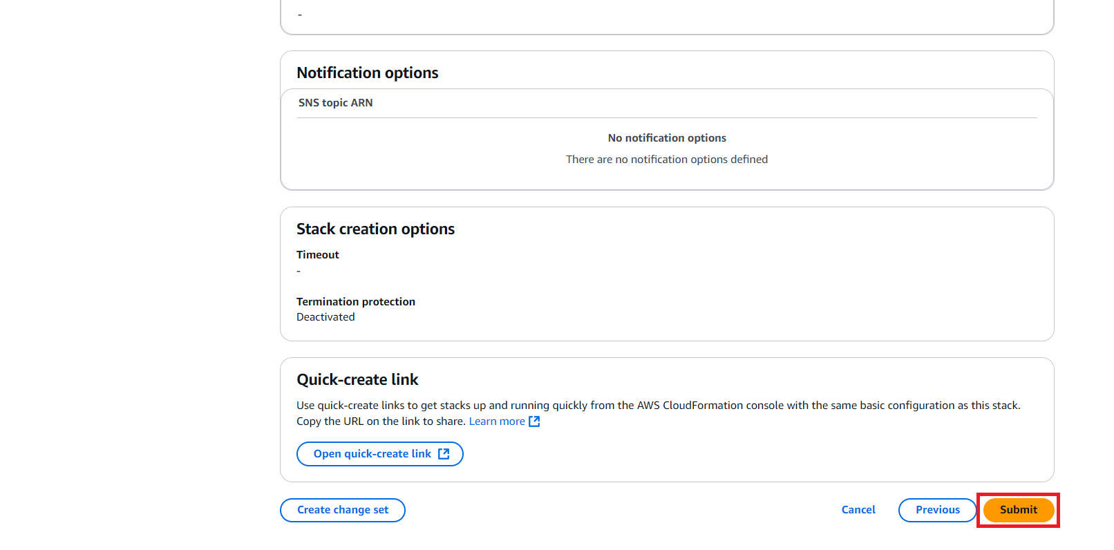 Create Stack CloudFormation