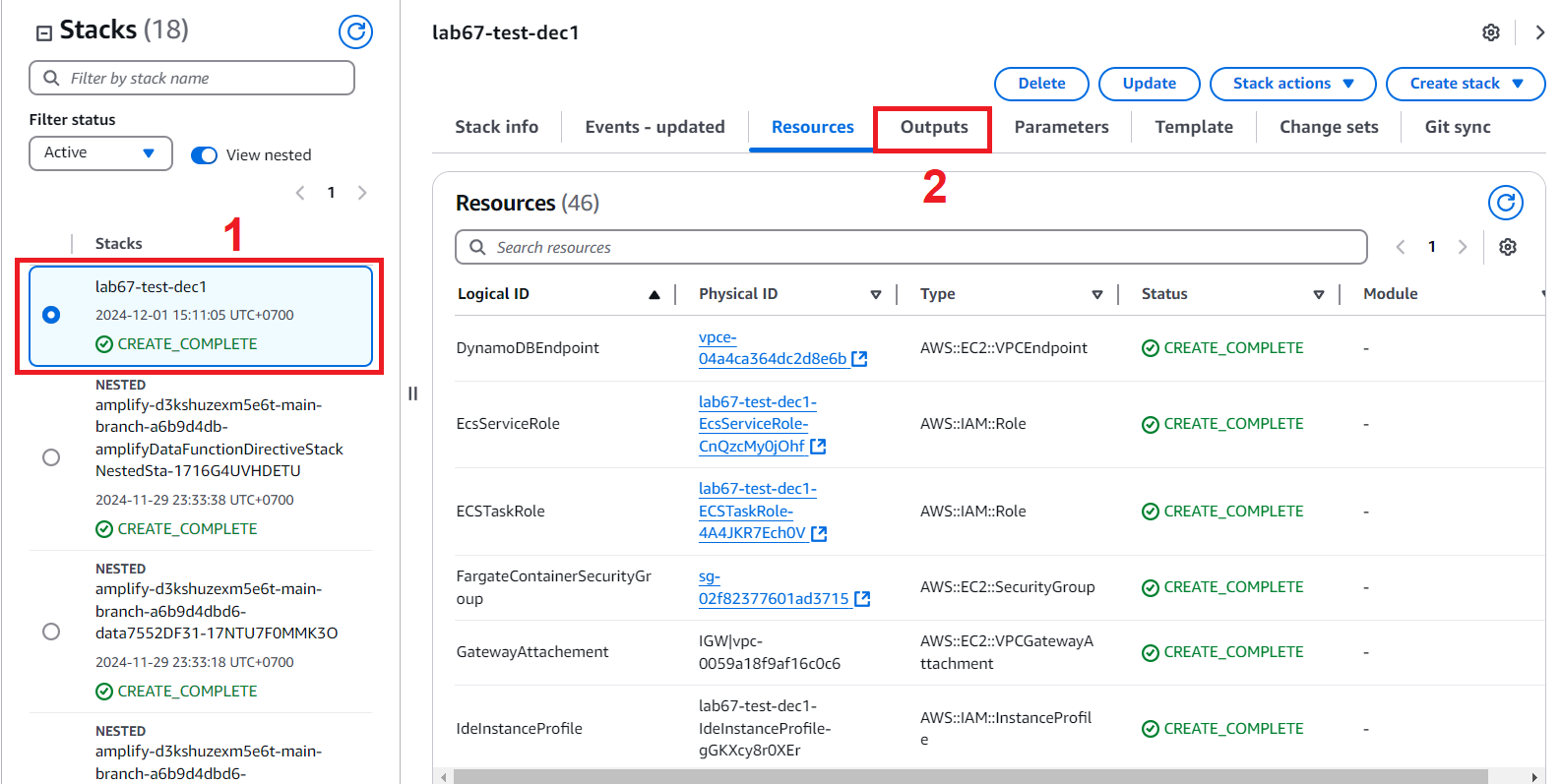 Create Stack CloudFormation