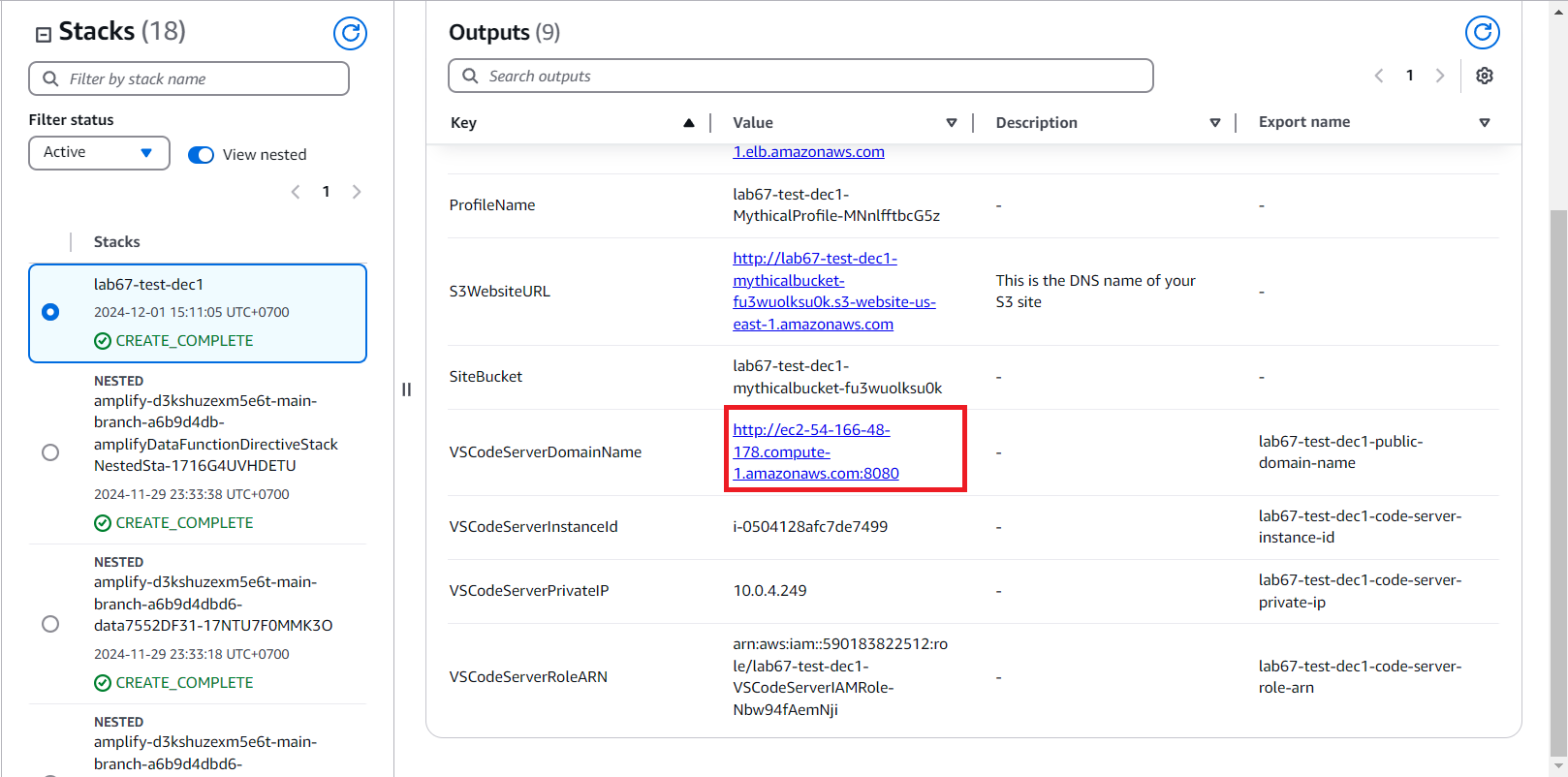 Create Stack CloudFormation