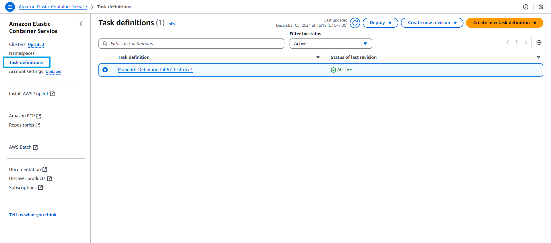 Deploy the container using AWS Fargate