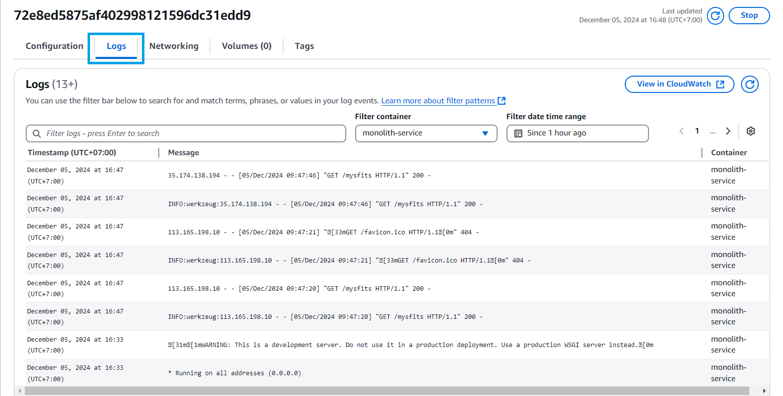 Deploy the container using AWS Fargate