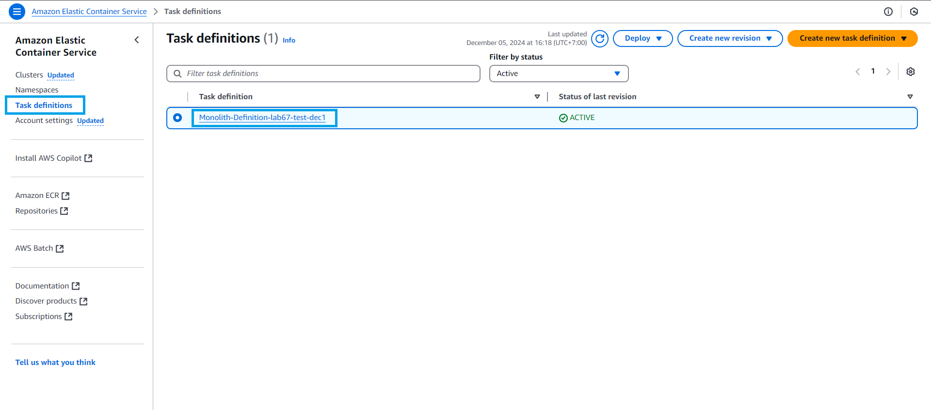 Deploy the container using AWS Fargate