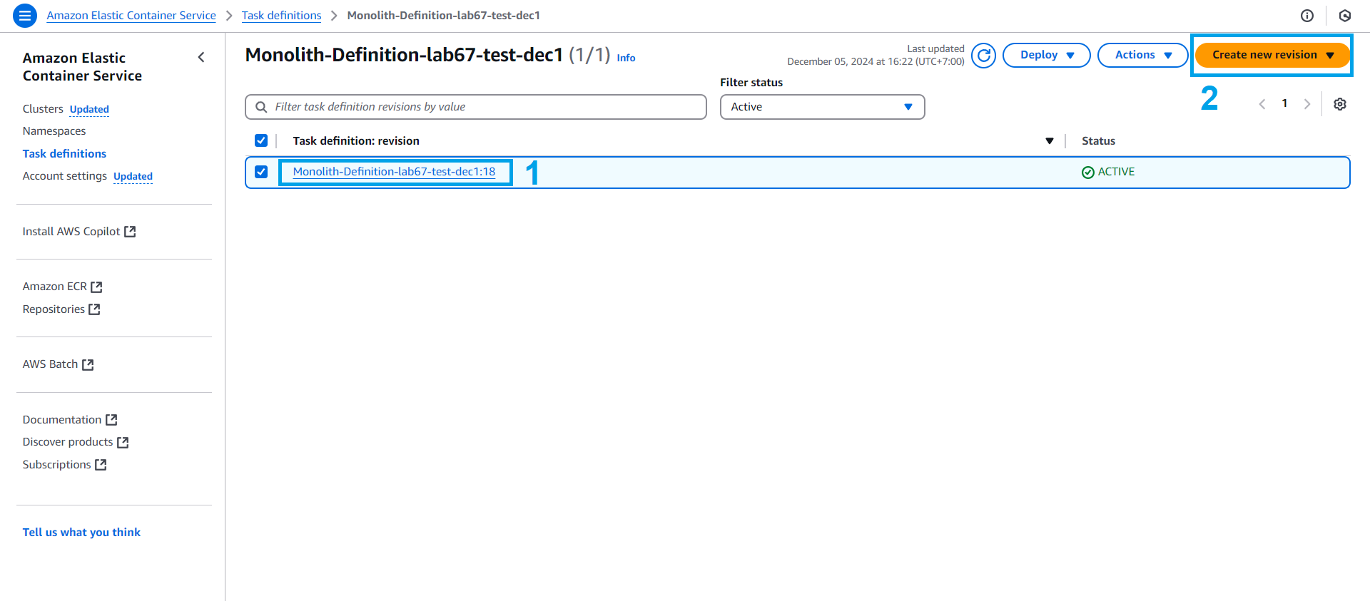 Deploy the container using AWS Fargate