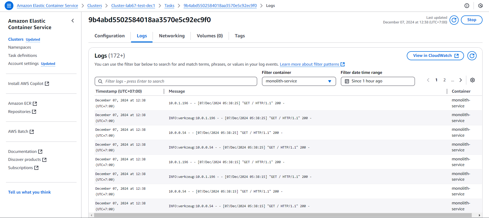 Deploy the container using AWS Fargate