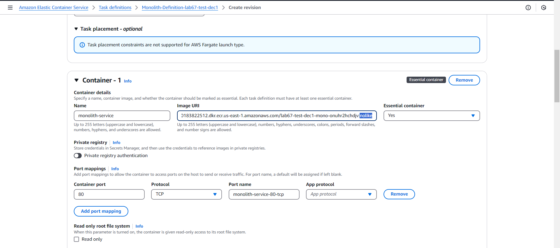 Microservices with AWS Fargate