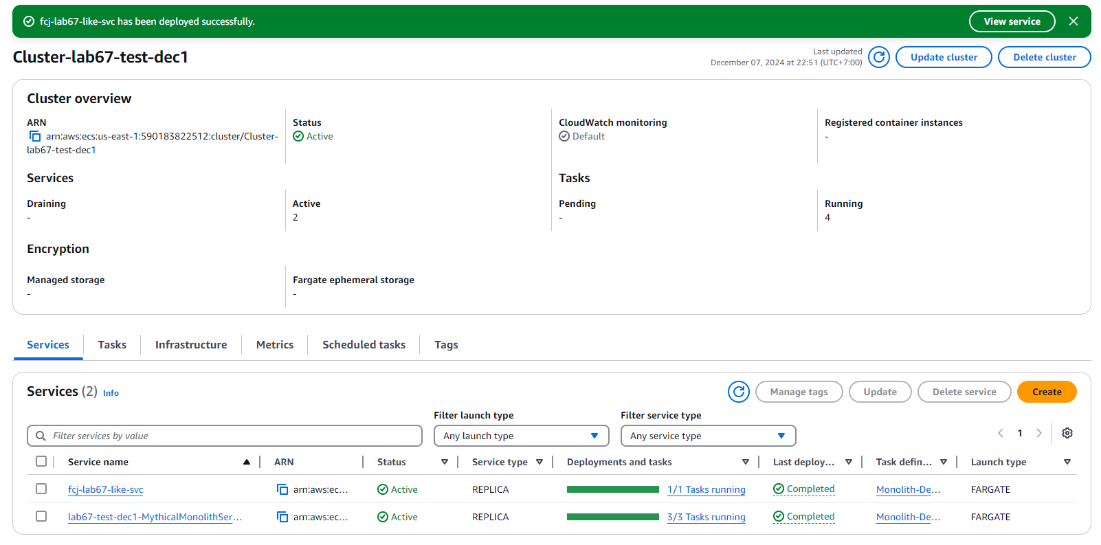 Microservices with AWS Fargate